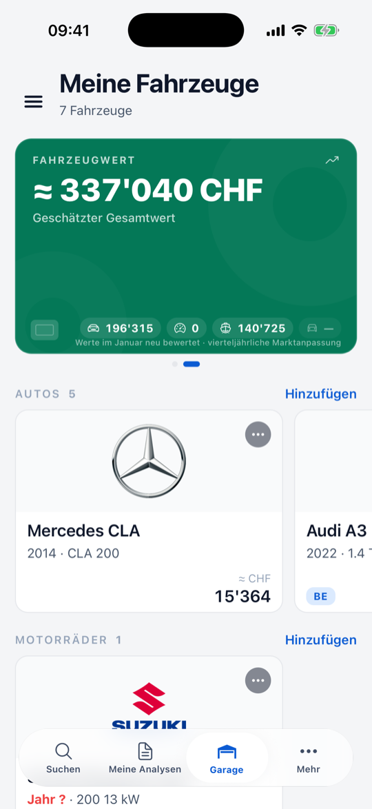 Garage mit Parkwert und Jahressteuern